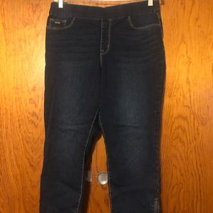 Pull on denim jeggings